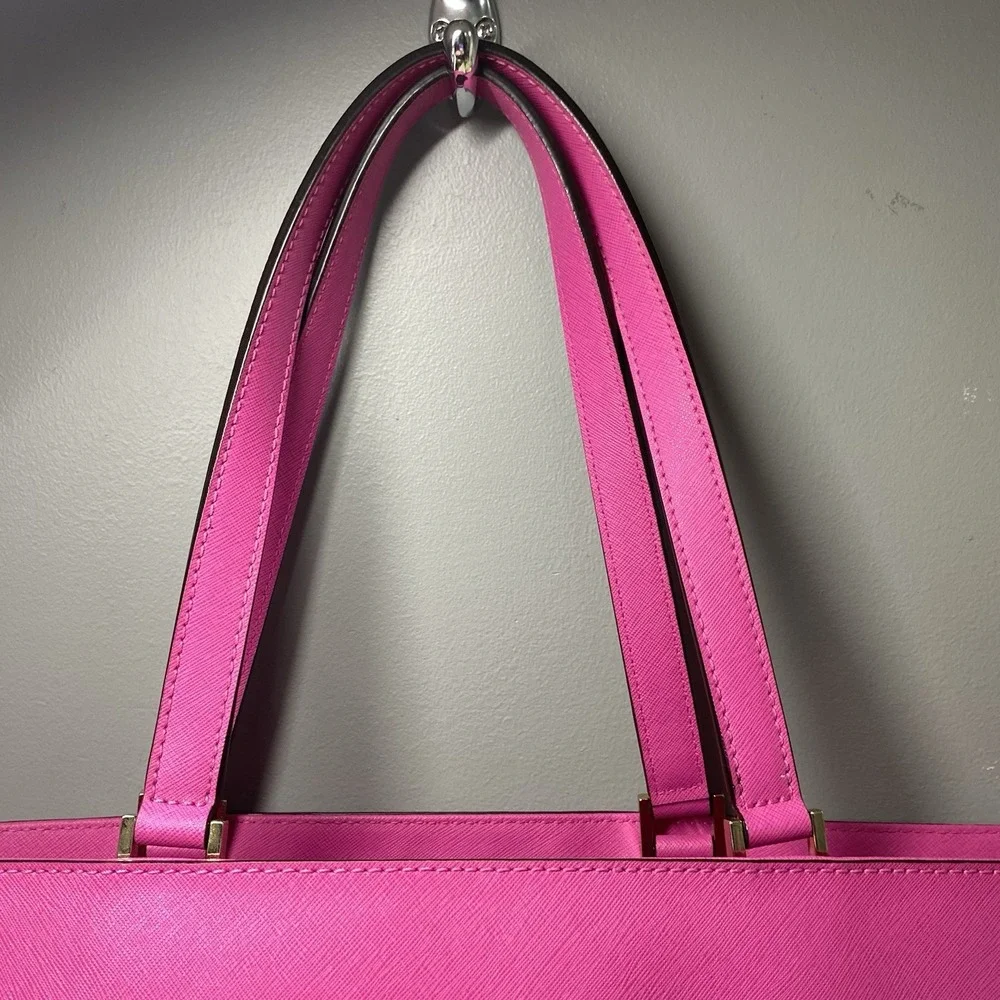 Kate Spade Handbag Hot Pink Satchel‎ Leather Tote Purse Shoulder bag 11x19x6